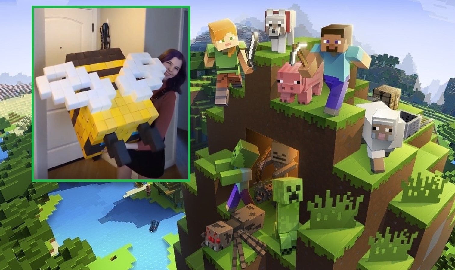 Pszczoła z Minecrafta na żywo