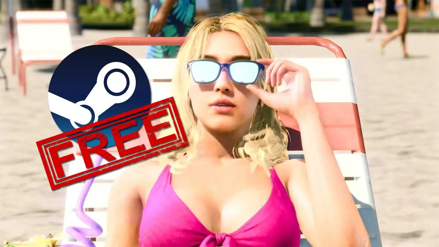 Like a Dragon: Infinite Wealth, czyli Yakuza 8. Dodatek do pobrania za darmo. Na screenie kobieta na leżaku na plaży, unosząca okulary przeciwsłoneczne.