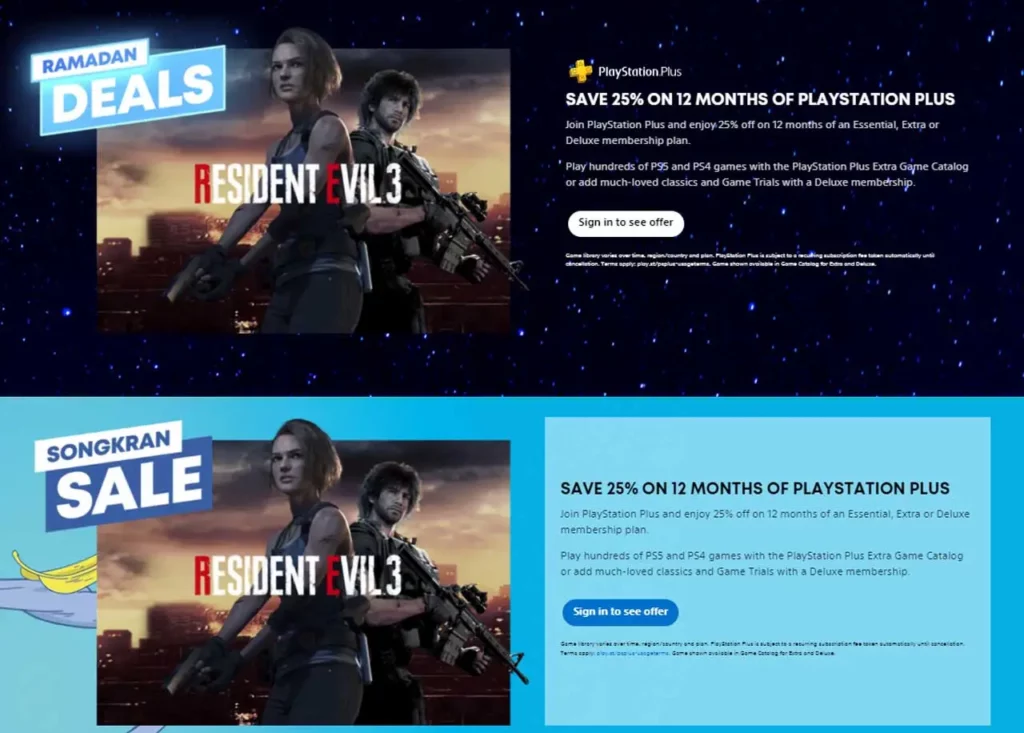 Oto promocja w PS Store na abonament PS Plus. Banery zobaczymy jedynie w amerykańskiej wersji sklepu PlayStation.