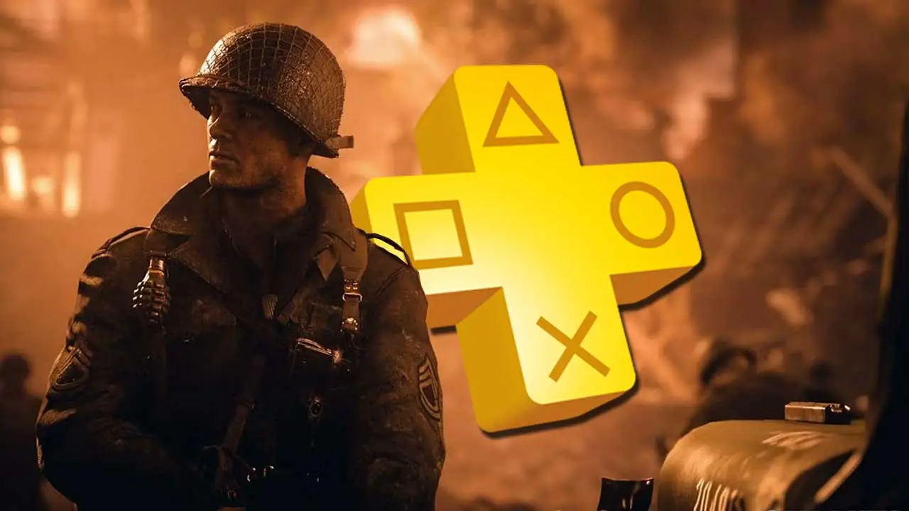 Call of Duty Vanguard - screen z gry i logo PS Plus.