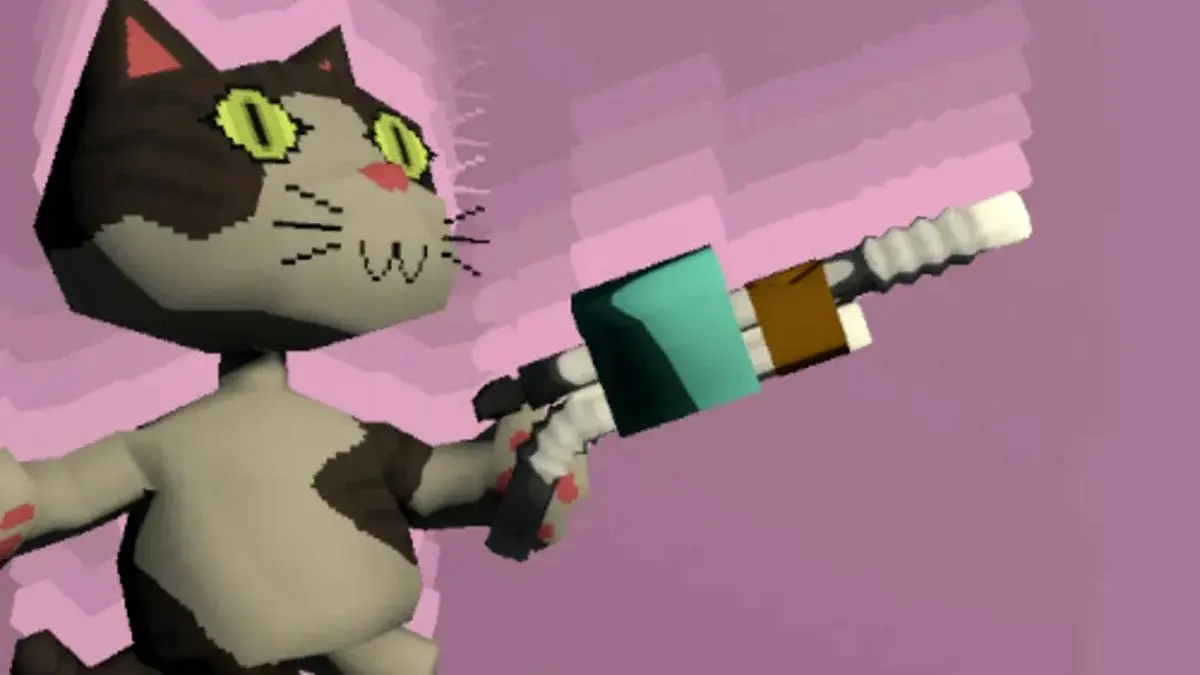 Kadr przedstawiający kociego bohatera z gry za darmo Lucid Clowder.