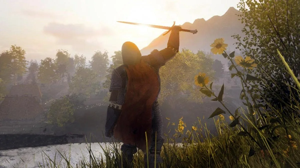 Screen z darmowej gry Reign of Guilds, która dzisiaj wyszła z Wczesnego Dostępu. Screen przedstawia rycerza z mieczem.