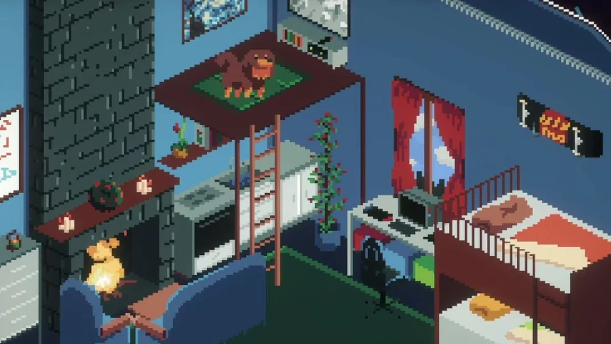 Screen z gry CottageVille. Na obrazku przytulne wnętrze domu. Gra jest za darmo przez kilka dni.