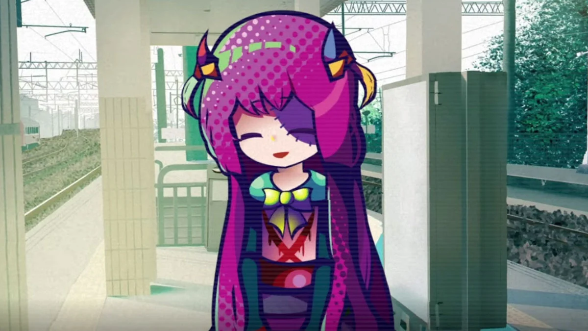 Screen z gry Denpa Nightmares. To darmowa nowość visual novele na Steam.