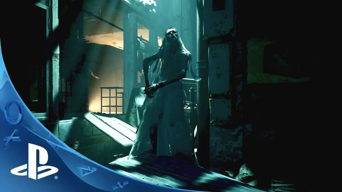 Screen z gry Sleep Awake na PS5. To jedna z 4 premier tygodnia, które poleca PlayStation. Na screenie zjawa w mrocznym pomieszczeniu.