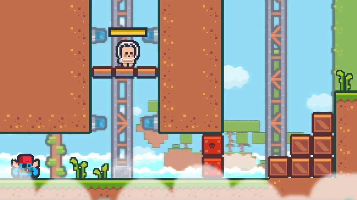 Screen z darowej gry Aye Leon. Przedstawia kolorowy świat i bohatera gry.