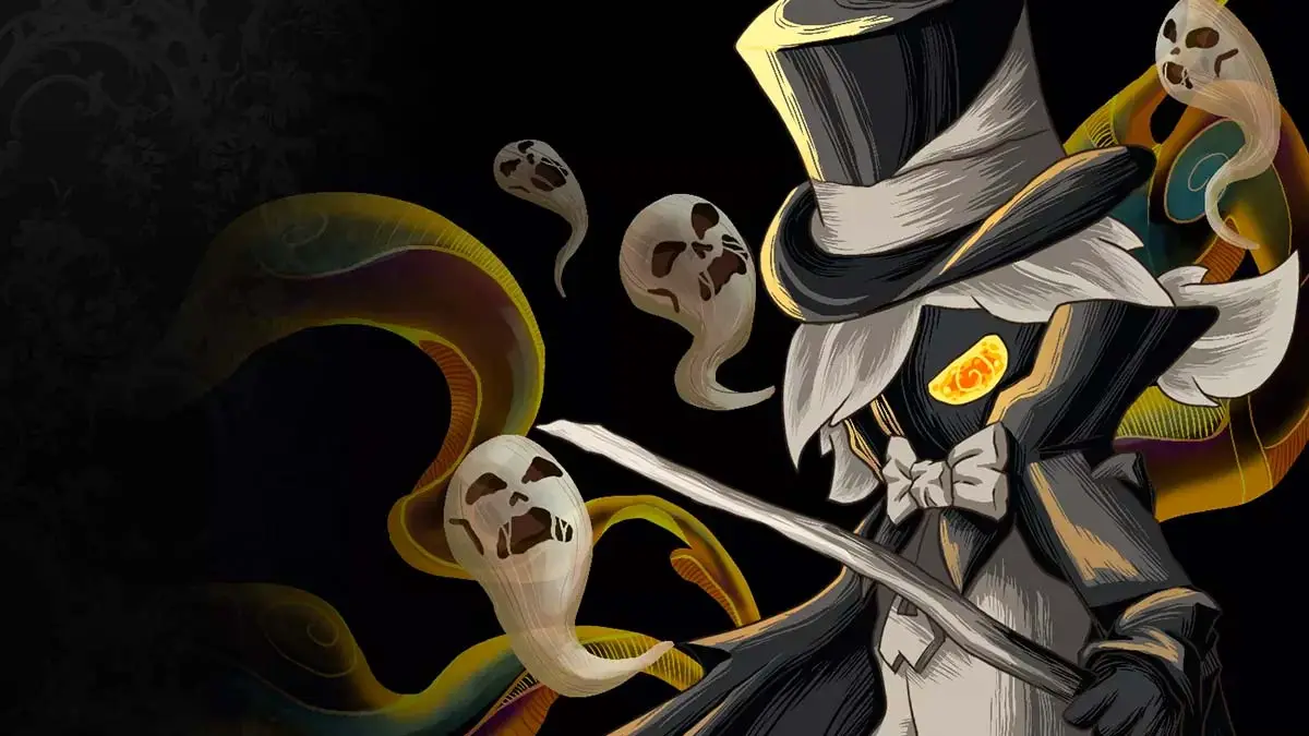 Grafika z darmowej gry na Steam - Monstro Maestro. Przedstawia bohatera w otoczeniu duchów.