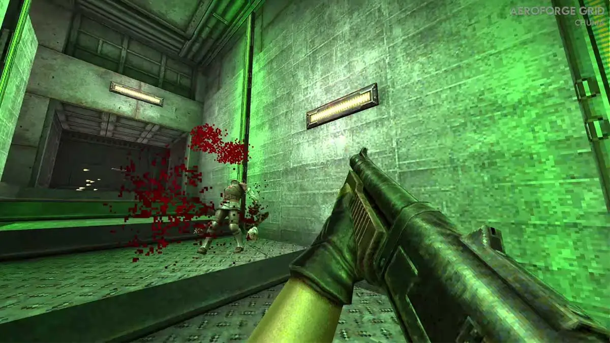 Screen z gry QUAKE BRUTALIST JAM III. Choć to mod, jest dostepny jako samodzielna gra za darmo.